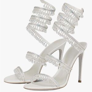 Elegant White Strappy Heels